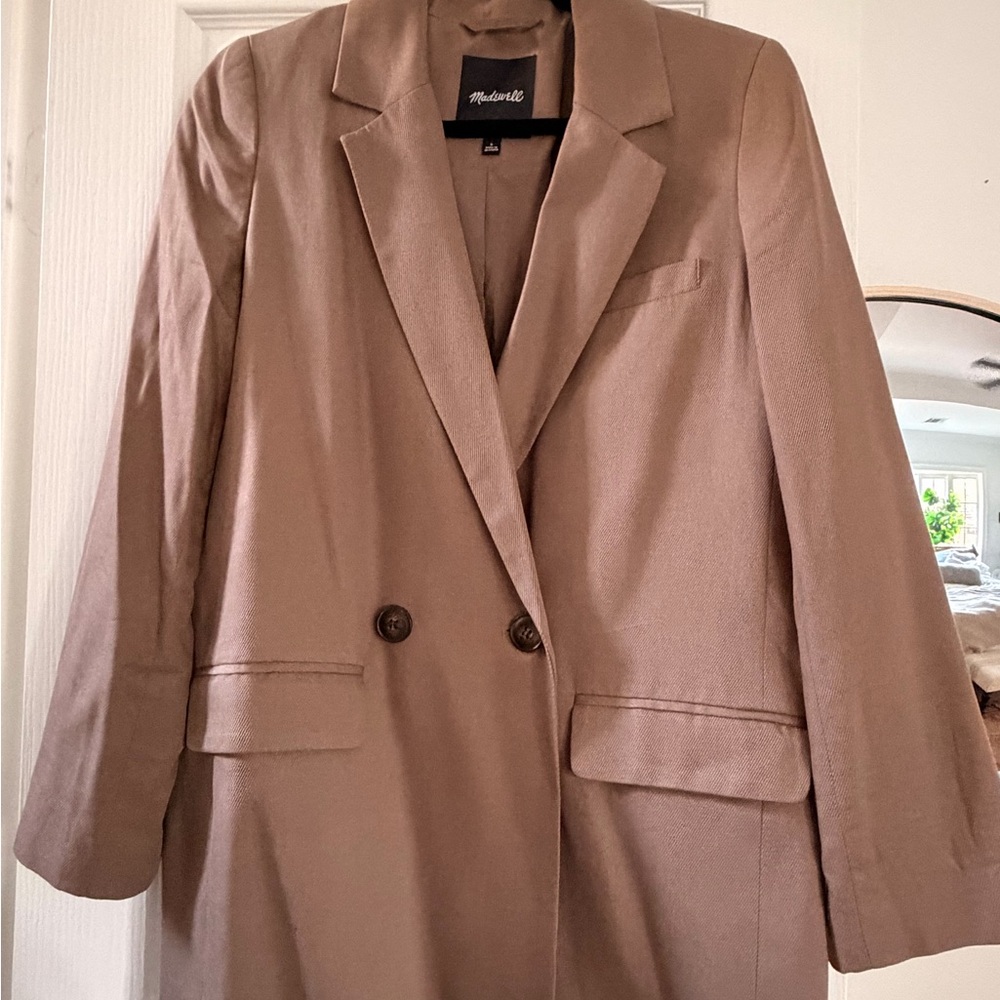 Madewell Brown Double-Breasted Blazer